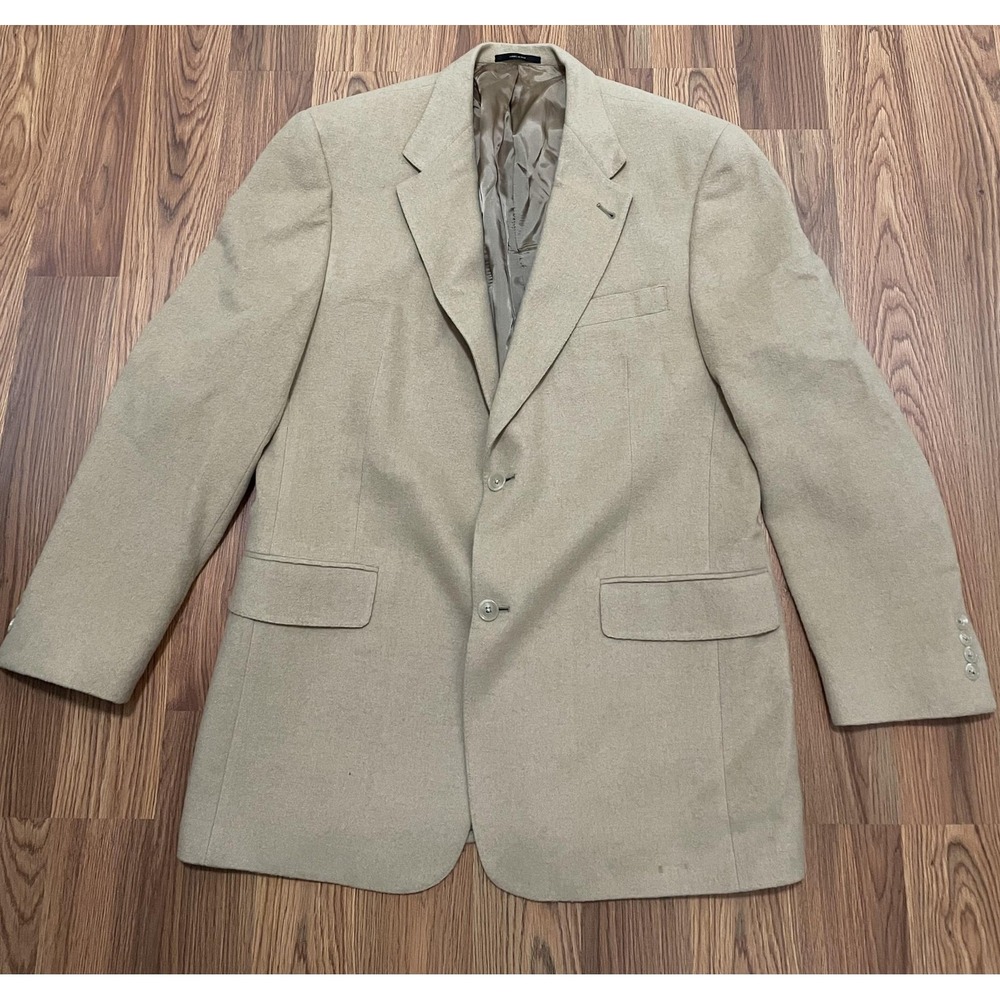 Hart Schaffner Marx Blazer Mens 44 Camel Hair 2 Button USA